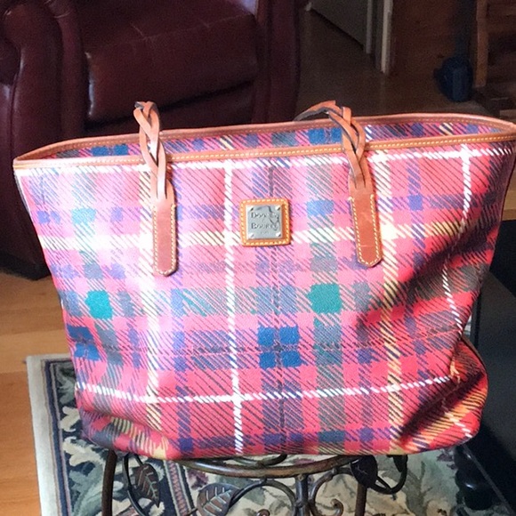 Dooney & Bourke Handbags - Dooney & Bourke Red Plaid Tote